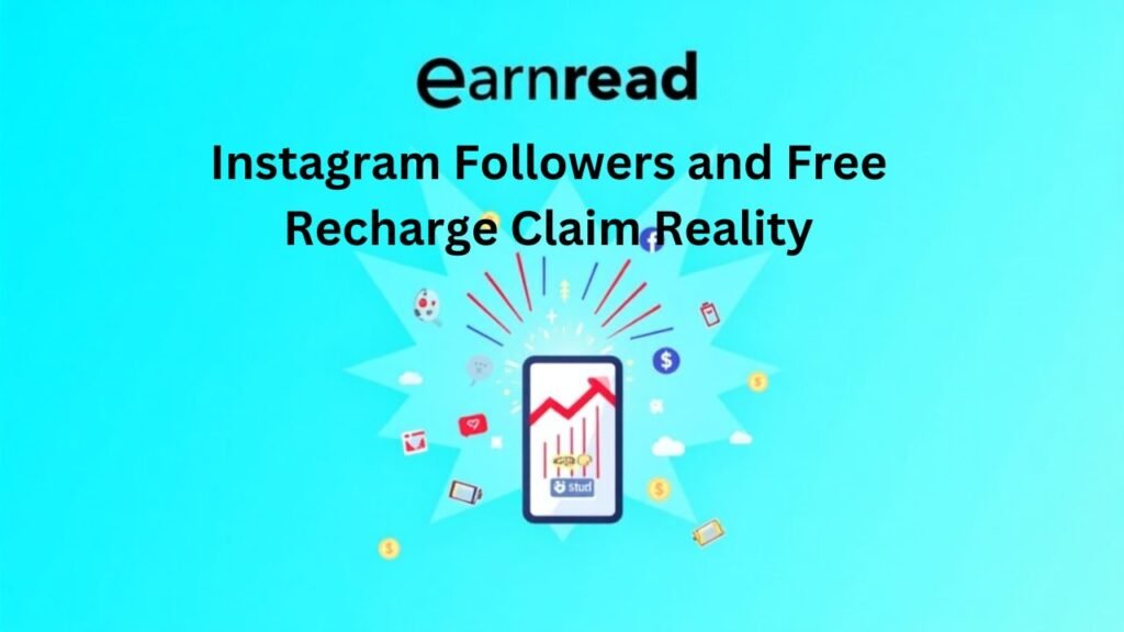Earnread com Instagram followers and free recharge claim reality