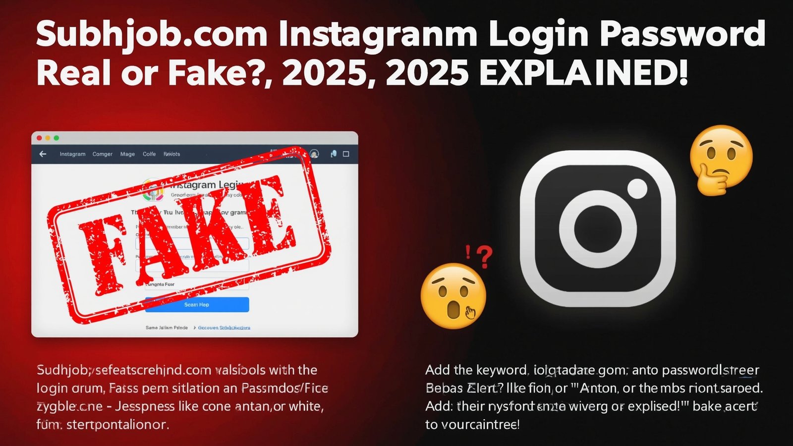 Subhjob.com Instagram login password